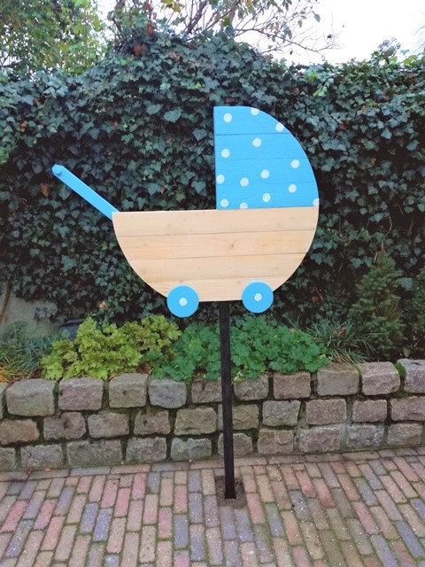 geboortebord kinderwagen jongen