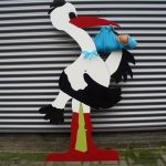 Geboortebord Ooievaar Xl 2 blank of getint / jongen of meisje