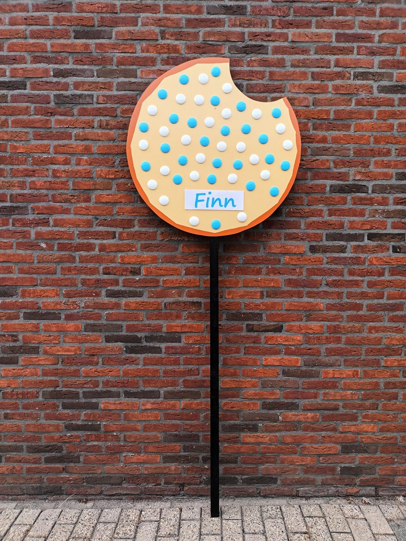 Geboortebord Beschuit met blauwe muisje