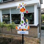 Geboortebord Giraffe bont