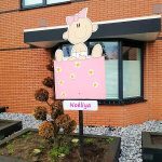 Geboortebord Meisje met strik blank