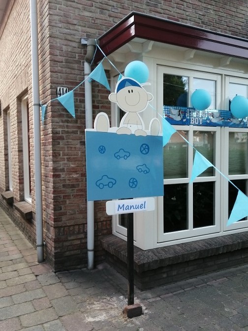 Geboortebord Jongen met petje blank - Afbeelding 2