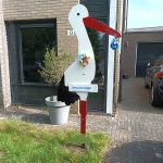 Geboortebord Ooievaar Xl 1 blank of getint / jongen of meisje