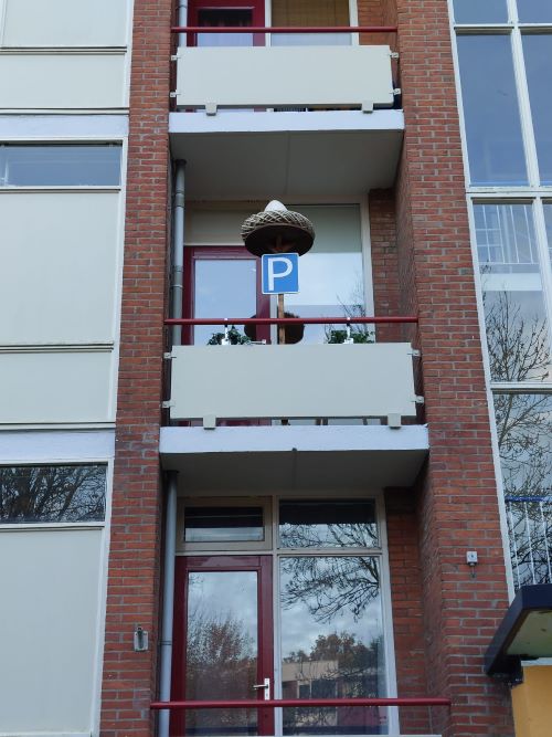 Ooievaar op nest met ei t.b.v. Balkon - Afbeelding 6