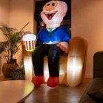 Indoor Abraham op scootmobiel